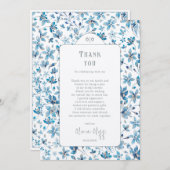 Kleines blaues Brautparty Dankeschön Karte (Vorne/Hinten)