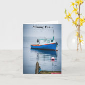 Kleines Blaues Fischerboot Karte (Gelbe Blume)