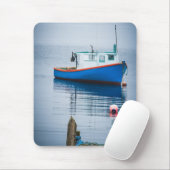 Kleines Blaues Fischerboot Mousepad (Mit Mouse)