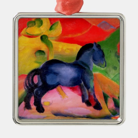 Kleines blaues Horse, 1912 Silbernes Ornament (Vorne)