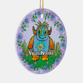 Kleines blaues Monster Keramik Ornament (Rechts)