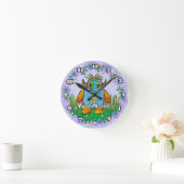 Kleines blaues Monster Runde Wanduhr (Zuhause)