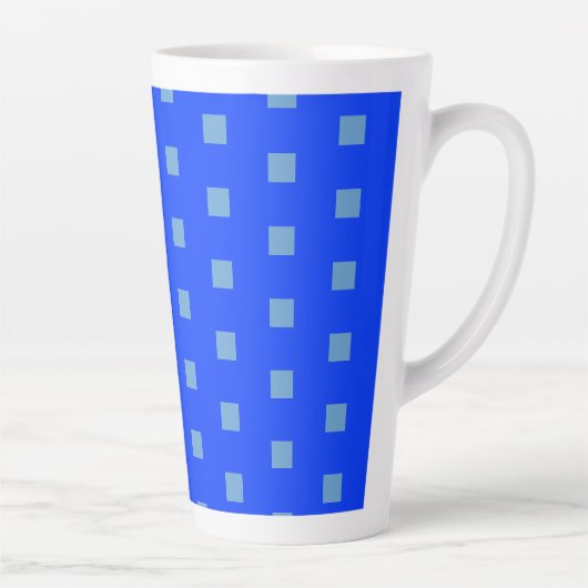 Kleines blaues Muster Große Latte-Tasse Milchtasse (Rechts)