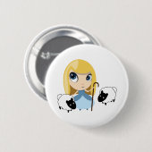 Kleines BO lugen und ihre Schafe Button (Vorne & Hinten)