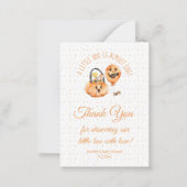 kleines Bogen, halloween Baby-Dusche danke Orange Mitteilungskarte (Vorderseite)
