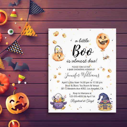 kleines Bogen, halloween Baby Dusche Flyer