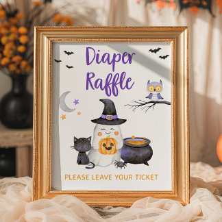 Kleines Boo neutrales Halloween-Windeltausch-Schil Poster