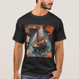 Kleines Boot, KI-generierte Kunst T-Shirt