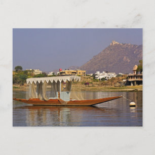 Kleines Boot, Pichola-See, Udaipur, Indien. Postkarte