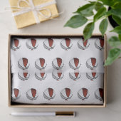 kleines bordeaux-graues Basketball-Muster Seidenpapier (Geschenk)
