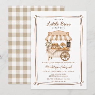 Kleines Brötchen im Ofen Backen Baby Shower Einladung