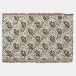 Kleines Brown Barn Owl Kunstportrait Decke