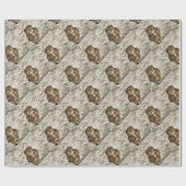 Kleines Brown Barn Owl Kunstportrait Geschenkpapier (Flach)