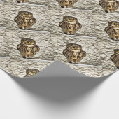 Kleines Brown Barn Owl Kunstportrait Geschenkpapier (Ecke)