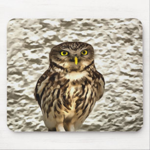 Kleines Brown Barn Owl Kunstportrait Mousepad