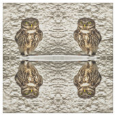 Kleines Brown Barn Owl Kunstportrait Stoff (Muster)