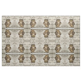 Kleines Brown Barn Owl Kunstportrait Stoff (Fat Quarter (45,7 x 55,9 cm))