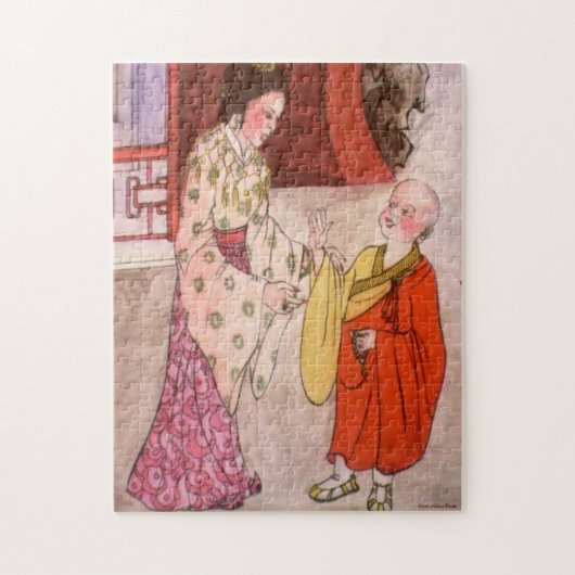 Kleines buddhistisches Monk-Puzzle Puzzle (Vertikal)
