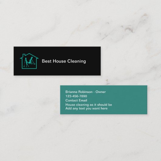 Kleines Budget House Reinigung Business Cards Mini Visitenkarte (Vorne/Hinten)