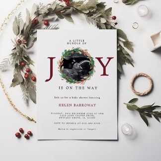 Kleines Bündel JOY Ultrasound Xmas Babydusche Einladung