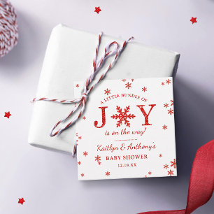 Kleines Bündel von freudlicher Weihnachtsdusche Geschenkanhänger