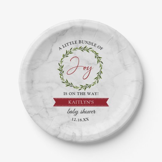 Kleines Bündel von freudlicher Weihnachtsdusche Pappteller (Vorderseite)