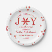 Kleines Bündel von freudlicher Weihnachtsdusche Pappteller (Vorderseite)