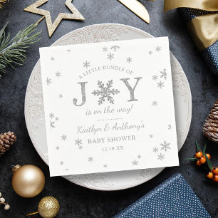 Kleines Bündel von freudlicher Weihnachtsdusche Serviette