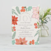 Kleines Bündel von fröhlicher, floraler Babydusche Einladung (Stehend Vorderseite)