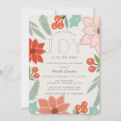 Kleines Bündel von fröhlicher, floraler Babydusche Einladung (Vorderseite)