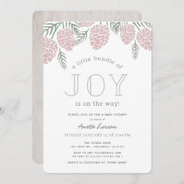 Kleines Bündel von Joy Pink Pine Cone Kinderdusche Einladung