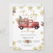 Kleines Bündel von Joy Red Truck Baby Shower Invit Einladung (Vorderseite)