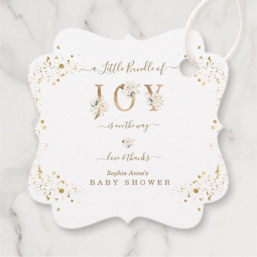 Kleines Bündel von Joy White Gold Blumendusche Geschenkanhänger (Rückseite)