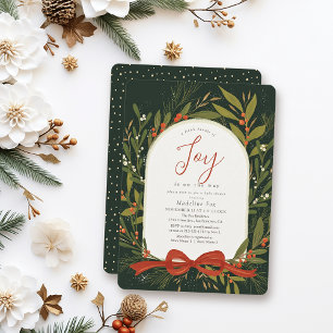 Kleines Bündel von Joy Wreath Green Baby Shower Einladung