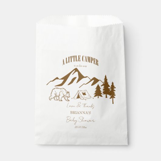 Kleines Camper Abenteuer Boho Babydusche Geschenktütchen (Vorderseite)