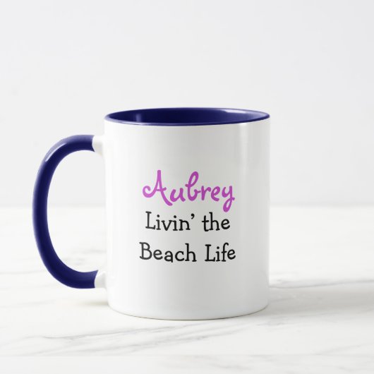 Kleines Cat Beach Girl Tasse (Links)