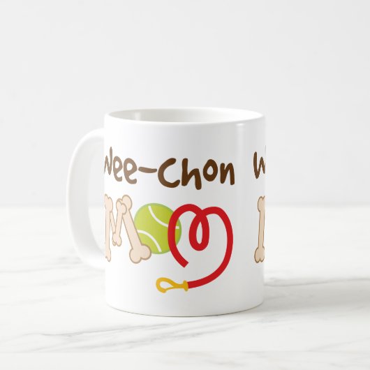 Kleines-Chon Hundezucht-Mama-Geschenk Kaffeetasse (Vorderseite Links)