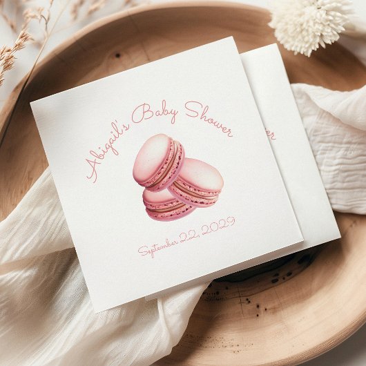 Kleines Cookie Macaron Pink Girl Baby Dusche Serviette