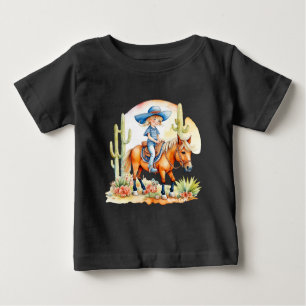 Kleines Cowgirl am Pferd in SW Szene 2 Baby T-shirt