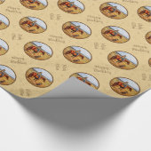 Kleines Cowgirl auf Rinderpferdgelb Geschenkpapier (Ecke)