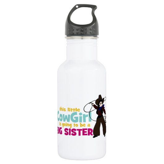 Kleines Cowgirl, Big Sister Trinkflasche (Vorderseite)
