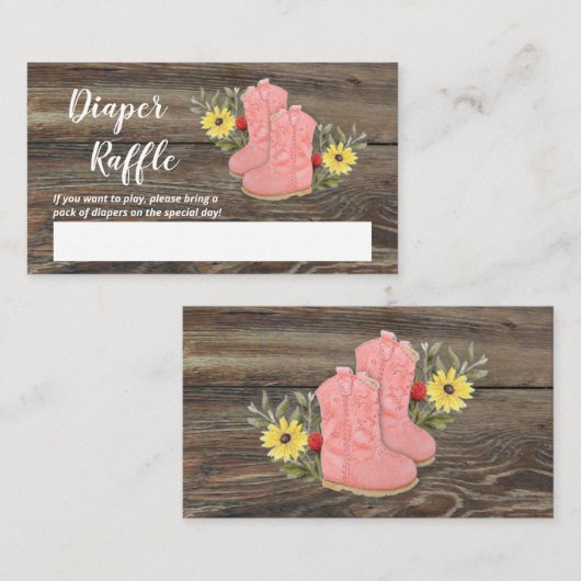 Kleines Cowgirl Bootie Babydusche Windelwanne En Begleitkarte (Vorne/Hinten)