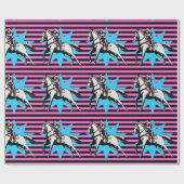 Kleines Cowgirl, das Pferd läuft, jede Mitleid Geschenkpapier (Flach)