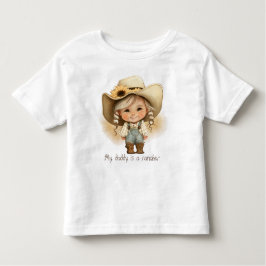 Kleines Cowgirl, mein Papa, ist ein Rancher Kleinkind T-shirt