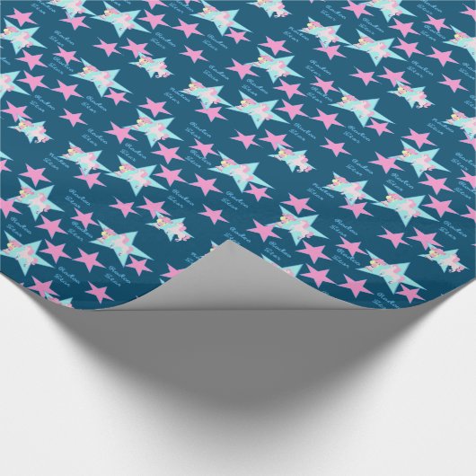 Kleines Cowgirl mit Pferd Geschenkpapier (Ecke)