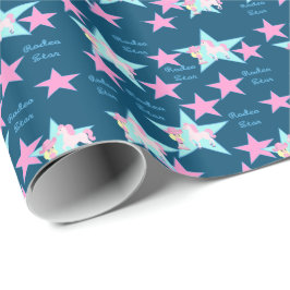 Kleines Cowgirl mit Pferd Geschenkpapier