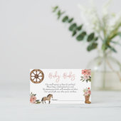 Kleines Cowgirl on Way Baby Shower Babybücher Begleitkarte (Stehend Vorderseite)