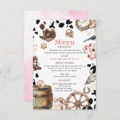 Kleines Cowgirl Rodeo Country ba Begleitkarte (Vorne/Hinten)