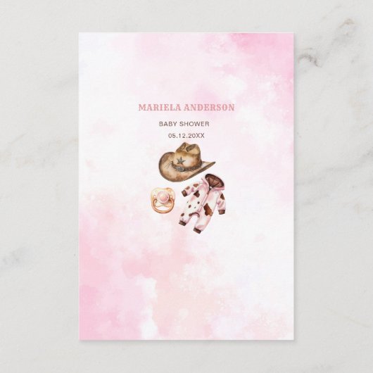 Kleines Cowgirl Rodeo Country ba Begleitkarte (Rückseite)