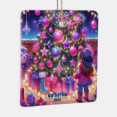 Kleines Cowgirl Stehend vor Baumgewohnheiten Keramikornament (Rechts)